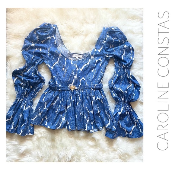 Caroline Constas Tops - New! Limited Edition CAROLINE CONSTAS Raine Puff Sleeve Paisley Print Top